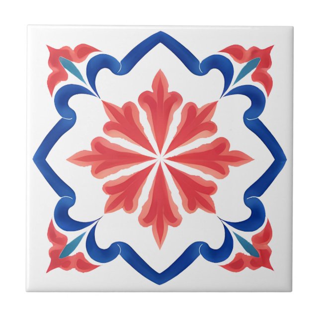 Rote und blaue Türkische Iznik Kunst, Dichtung und Fliese (Vorderseite)