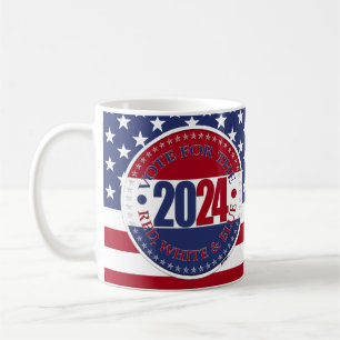 Rote und Blaue Wahl 2024 für Rot Weiß und Blau Kaffeetasse