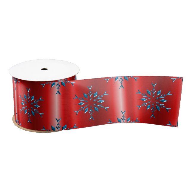 Rote und blaue Weihnachten Satinband (Spule)