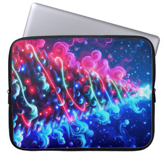 Rote und blaue Weihnachtsbaum auf einer Laptoptasc Laptopschutzhülle
