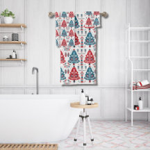 Rote und blaue Weihnachtsbaume Skandinavische Volk