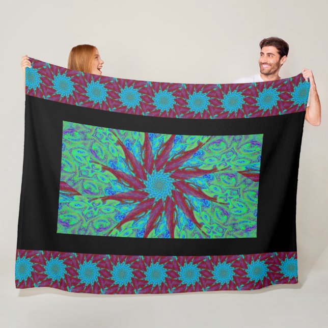 Rote und blaue Wildblume Fleecedecke (Beispiel)