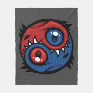 Rote und blaue Yin-Yang-Drachen Fleecedecke