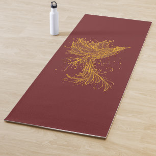 Rote und blaue Yoga-Matte goldenen Phoenix Yogamatte