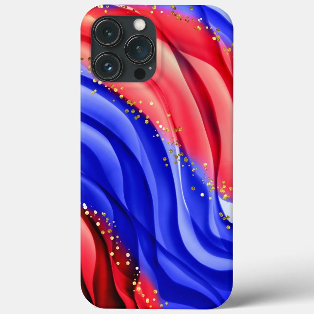 Rote und Blauwellen Case-Mate iPhone Hülle (Rückseite)