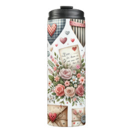 ROTE UND BLUE PATCHWORK VALENTINE HERZEN & LIEBE N THERMOSBECHER