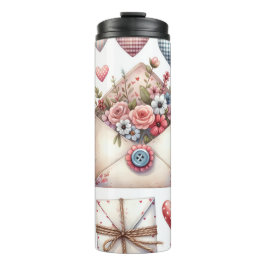 ROTE UND BLUE PATCHWORK VALENTINE HERZEN & LIEBE N THERMOSBECHER