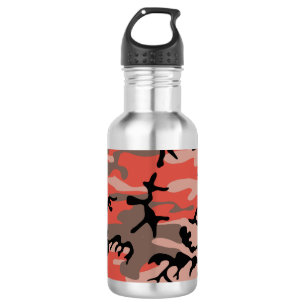 Rote und braune Camouflage, Militär, Armee Edelstahlflasche