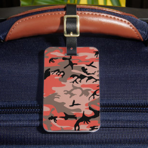 Rote und braune Camouflage, Militär, Armee Gepäckanhänger