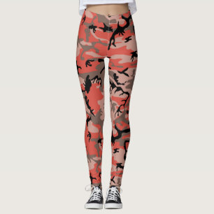 Rote und braune Camouflage, Militär, Armee Leggings