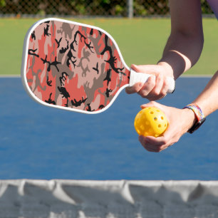 Rote und braune Camouflage, Militär, Armee Pickleball Schläger