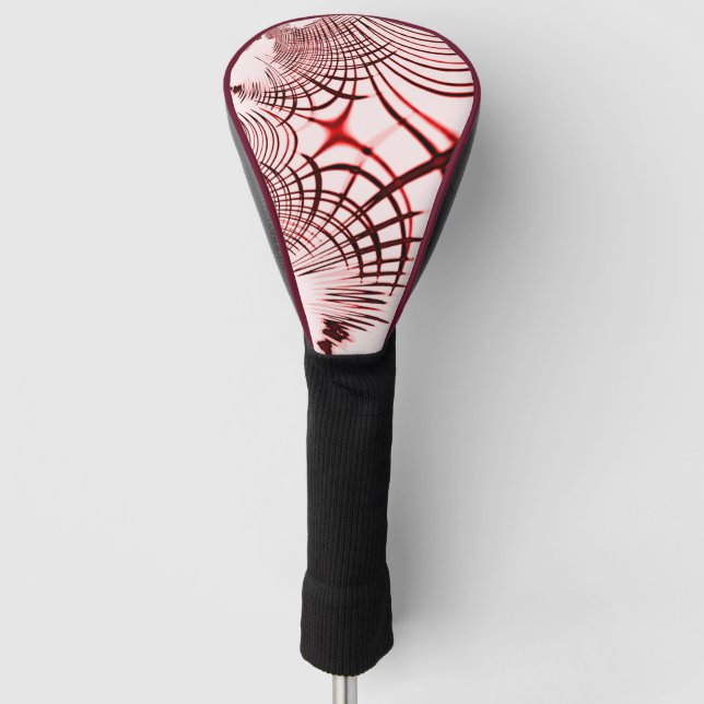 Rote und braune Kurven auf hellem Hintergrund Golf Headcover (Vorderseite)