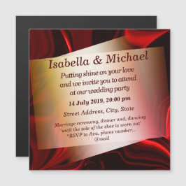 Rote und dunkle Kurven auf dunklem Hintergrund Magneteinladung