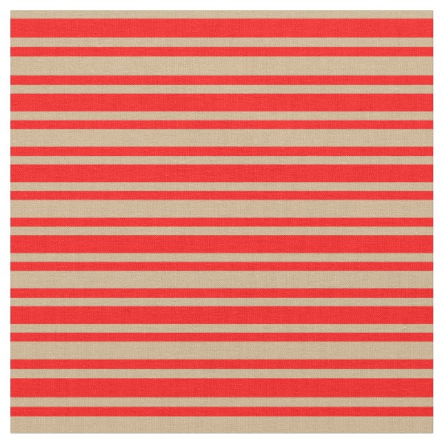Rote und farbige Linien von Tan Stoff (Nahaufnahme)
