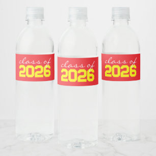 Rote und gelbe Abschluss-Wasserflaschen-Etiketten