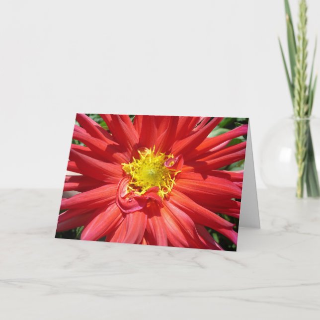 Rote und gelbe Blume Karte (Vorderseite)
