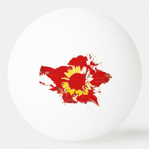 Rote und gelbe Blume Tischtennisball