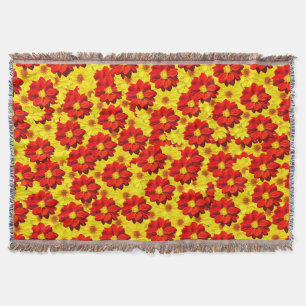 Rote und gelbe Dahlien-Blume Decke