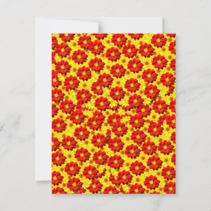 Rote und gelbe Dahlien-Blume Feiertagskarte