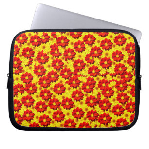 Rote und gelbe Dahlien-Blume Laptopschutzhülle