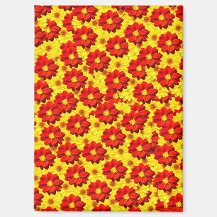 Rote und gelbe Dahlien-Blume Magnet