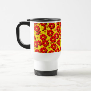 Rote und gelbe Dahlien-Blume Reisebecher