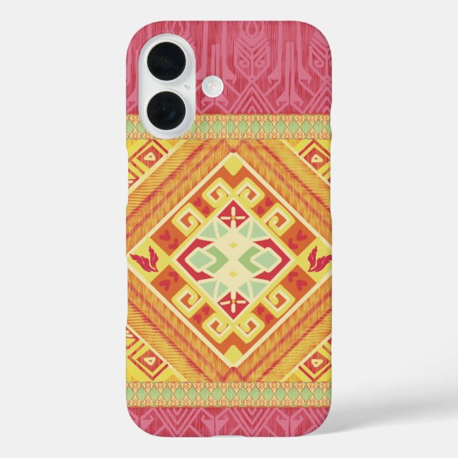 Rote und Gelbe Federn iPhone 16 Hülle (Rückseite)