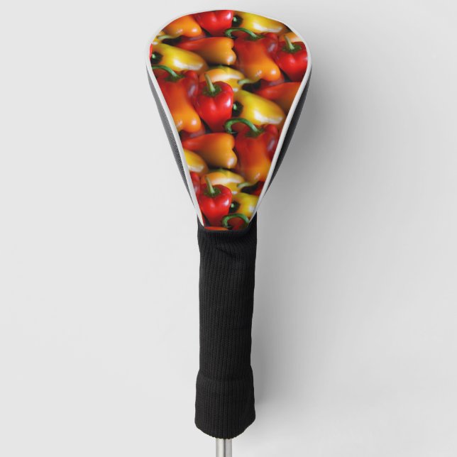 Rote und gelbe Paprikaschoten Golf Head Cover Golf Headcover (Vorderseite)