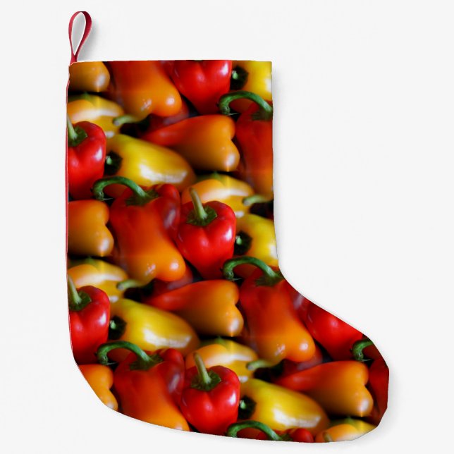 Rote und gelbe Paprikaschoten Kleiner Weihnachtsstrumpf (Vorderseite)