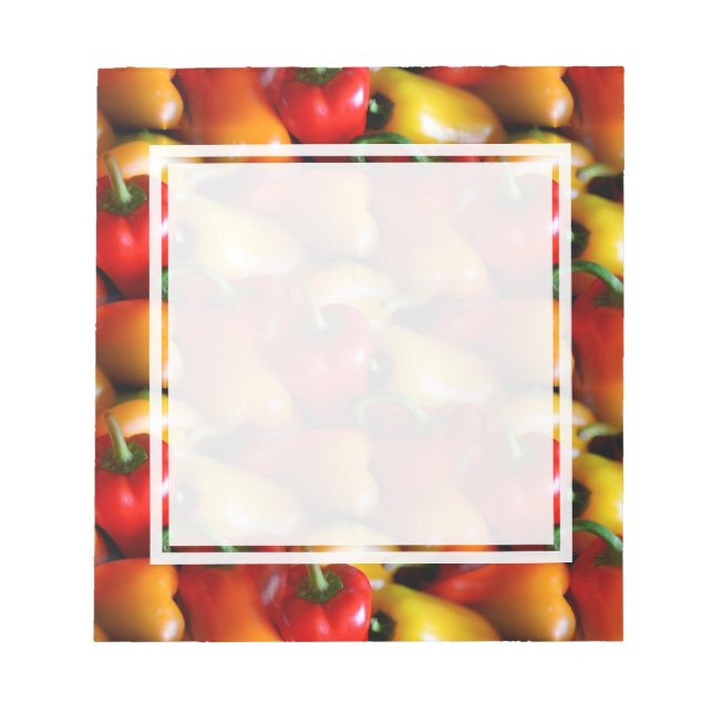 Rote und gelbe Paprikaschoten Notizblock (Vorderseite)