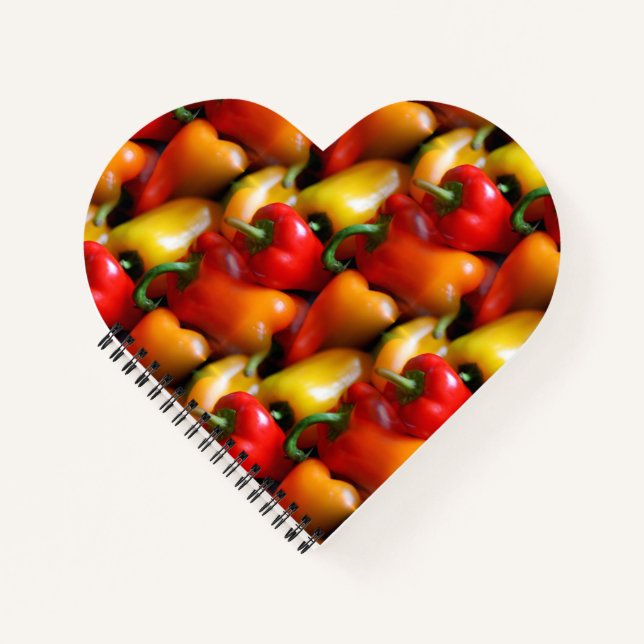 Rote und gelbe Paprikaschoten Notizbuch (Vorderseite)