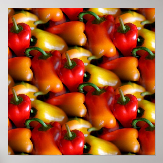 Rote und gelbe Paprikaschoten Poster (Vorne)