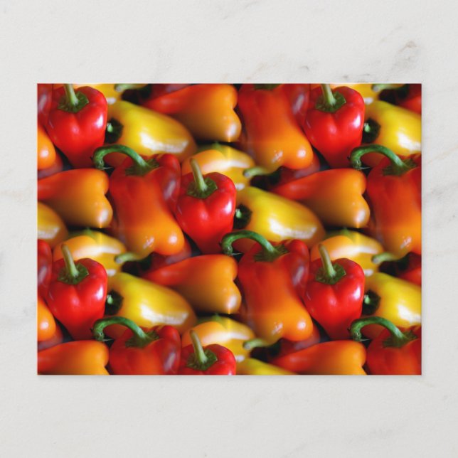 Rote und gelbe Paprikaschoten Postkarte (Vorderseite)