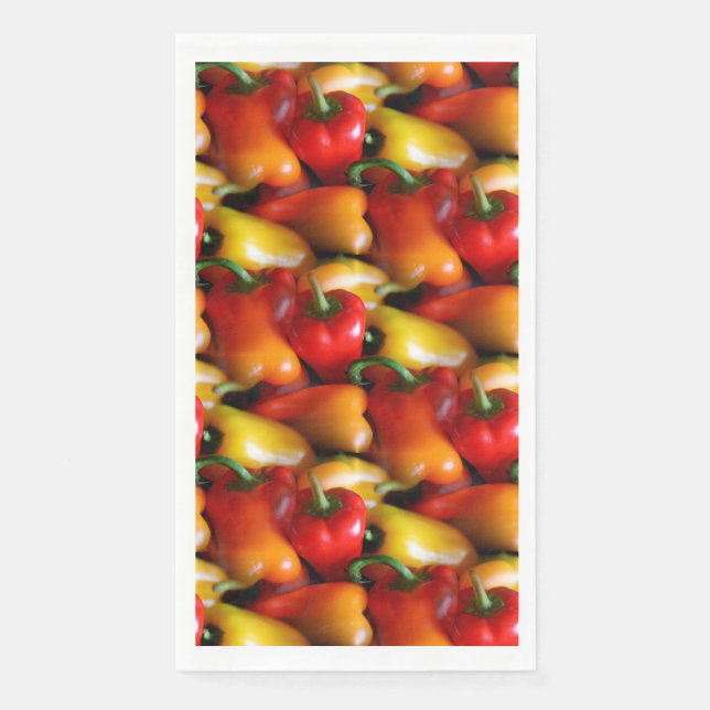 Rote und gelbe Paprikaschoten Serviette (Vorderseite)