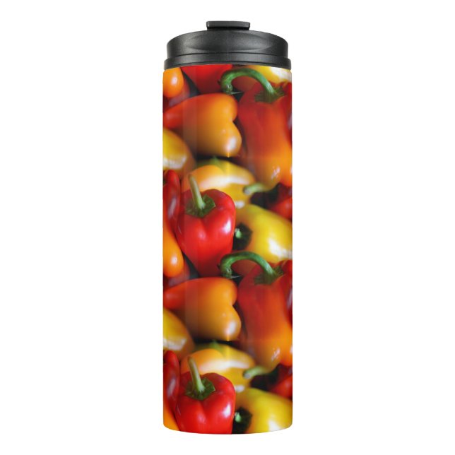 Rote und gelbe Paprikaschoten Thermosbecher (Vorderseite)
