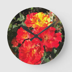 Rote und Gelbe Rosen, Portland, Oregon Runde Wanduhr