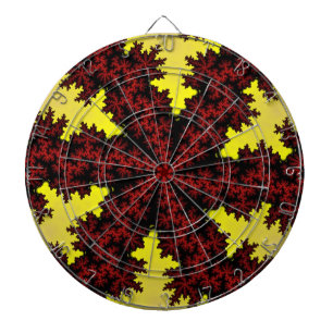Rote und gelbe Schneeflocke Dartscheibe