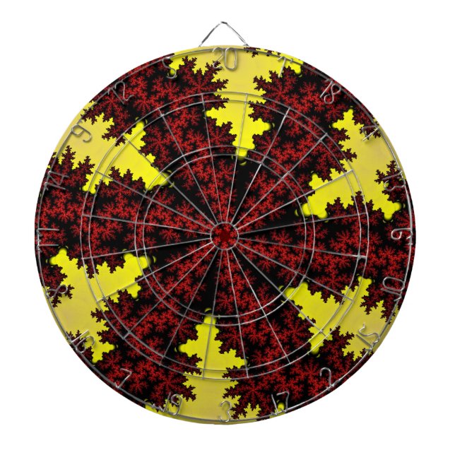 Rote und gelbe Schneeflocke Dartscheibe (vorne)