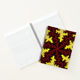 Rote und gelbe Schneeflocke Notizbuch