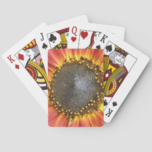Rote und gelbe Sonnenblumen Spielkarten
