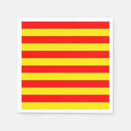 Rote und gelbe Streifen Serviette