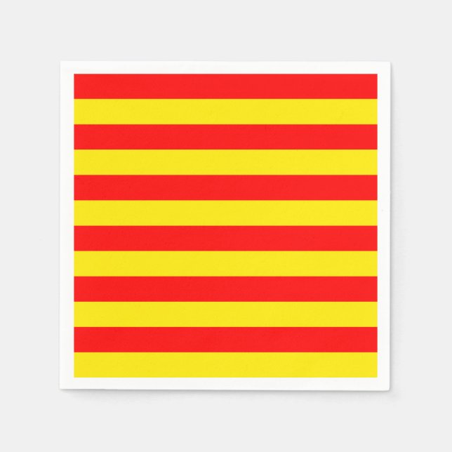 Rote und gelbe Streifen Serviette (Vorderseite)