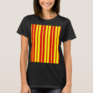 Rote und gelbe Streifen T-Shirt