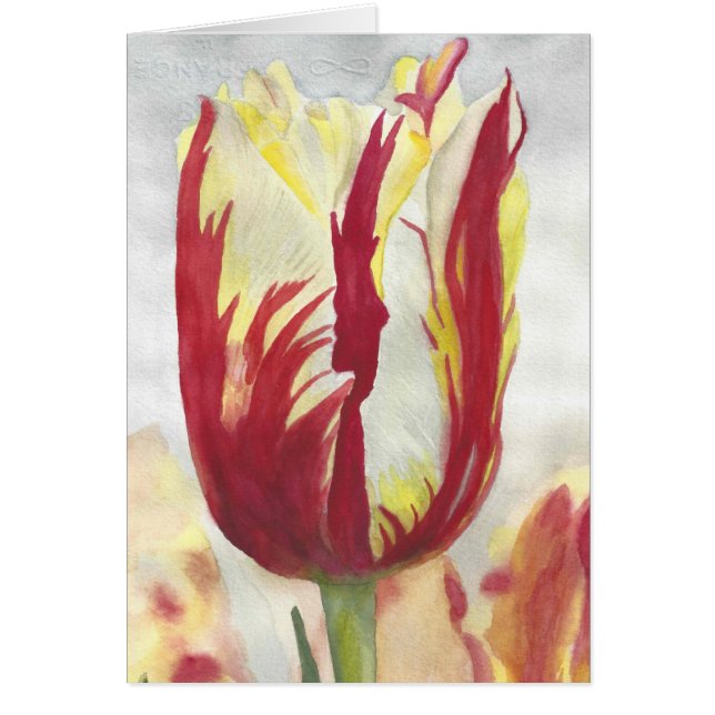 Rote und gelbe Tulpekarte des ursprünglichen (Vorne)