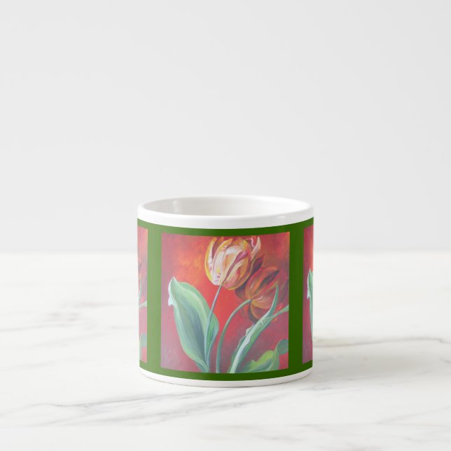 Rote und gelbe Tulpen Espressotasse (Vorderseite)