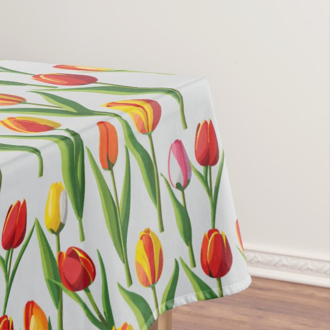 Rote und gelbe Tulpen Tischdecke (Beispiel)