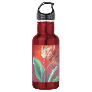 Rote und gelbe Tulpen Trinkflasche