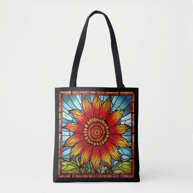 Rote und gelbe Wildblume aus festem Glas Tasche (Vorderseite)