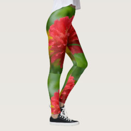 Rote und gelbe Zinnias Leggings