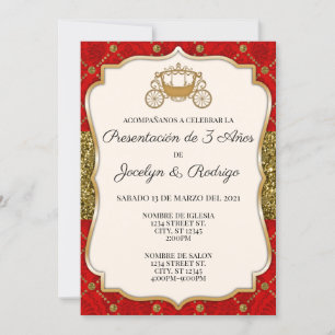Rote und Gold Royal Einladungskarte